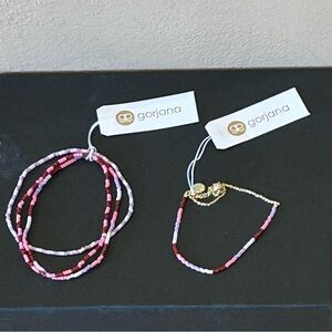 GORJANA Malibu Gigi Beaded Stripe Adjustable Bracelet & Stretch Bracelet Trio